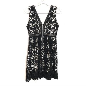 Francesca's Black Poppy Lace Cut Out Dress Large